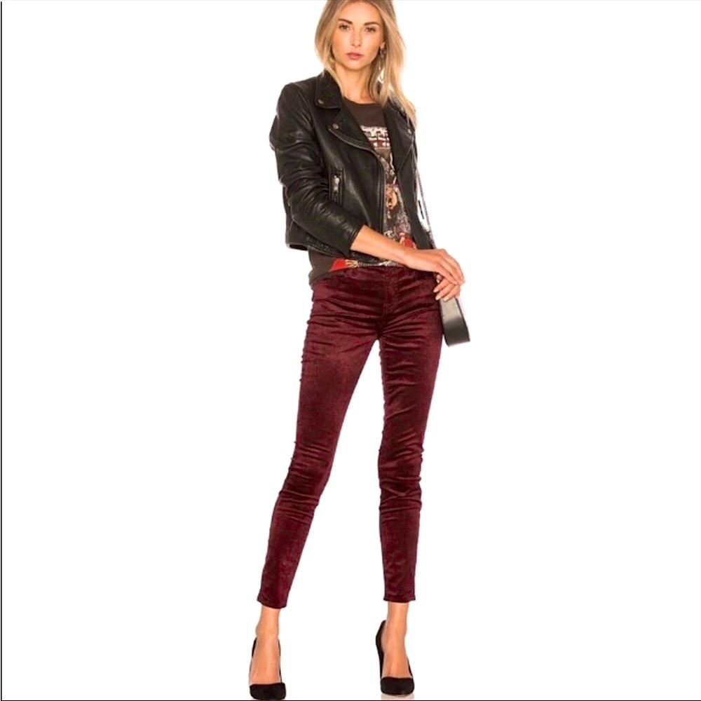 7 for all mankind Burgundy Velvet Pants 26